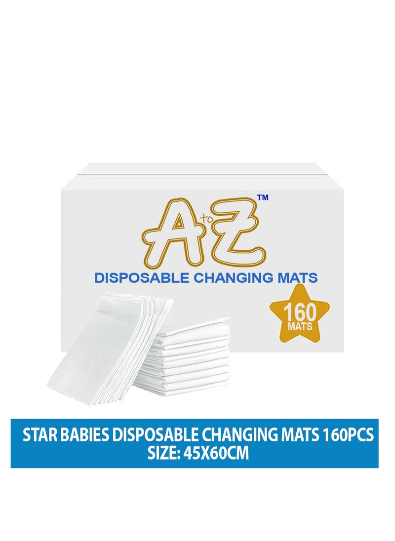A TO Z A to Z - Disposable Changing Mat size (45cm x 60cm) Large- Premium Quality for Baby Soft Ultra Absorbent Waterproof - Pack of 160 - White  - Image 2