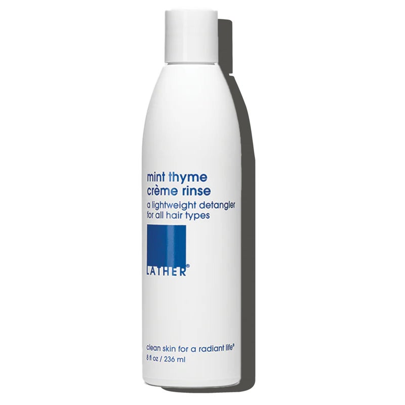 LATHER - Mint Thyme CrÃ¨me Rinse, 8 fl oz - Hair Conditioner - Lightweight Detangler - All Hair Types - Avocado Oil, Vitamins & Protein - Sensitive Skin Safe - Vegan & Cruelty Free - Beauty & Hair Care - Image 1