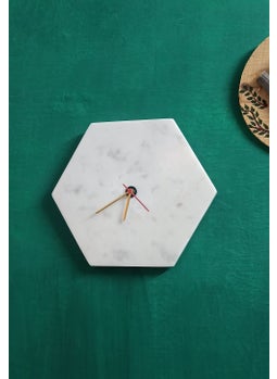 R&M R&M RM Natural Creative Marble Modern Designer Simple Wall Clock, Genuine Marble Wall Clock, 9 Inch Decorative Classic Modern Home Decor for Foyer, Living, Dining Room  - Image 4