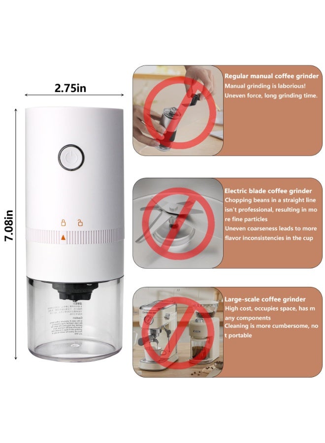 AL RAID Portable Coffee Grinder Small - Coffee Bean Grinder Electric with Multi Grind Settings for French Press, Cold Brew, Moka Pot, Pour-Over, Espresso Machine - Image 2