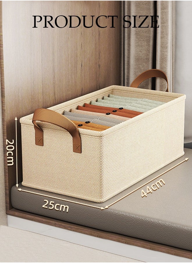 DUNISO 3pcs Wardrobe Clothes Organizer Foldable Closet Storage Organizer for Clothes Jeans Washable Closet Storage Boxes with Carrying Handles Cube Storage Bin for Home Bedroom Office  - Image 2