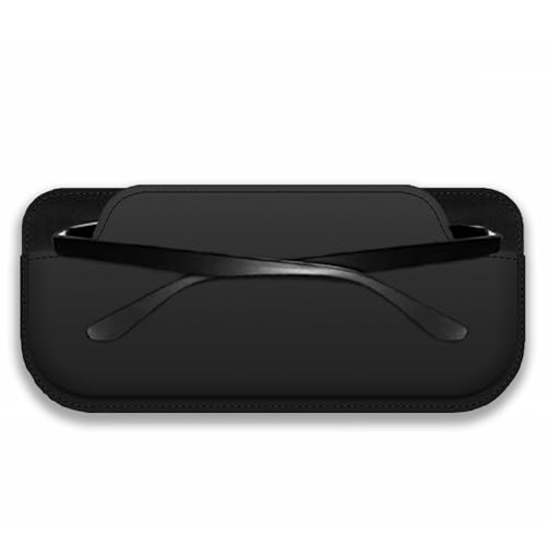 Tmengdao Sunglass Holder for Car, Multi-Functional Stick-On Glasses Storage Box, Seat Gap Organizer with Small Item Storage, Universal Fit for All Vehicles (Black Leather) - Image 1