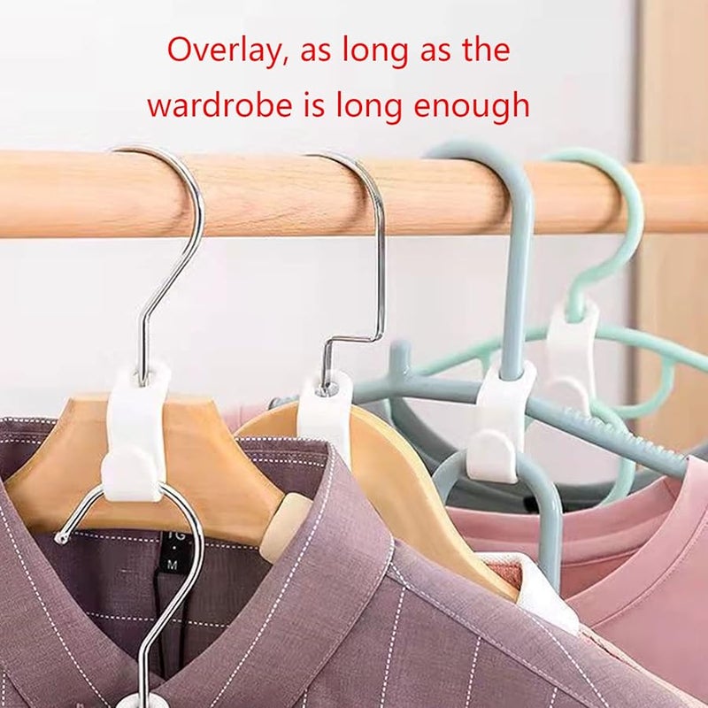 الخطافات البيضاء الممتدة للمعلقات 50 قطعة منظف خزانة موفر للمساحة للمنزل والحائط - Image 5