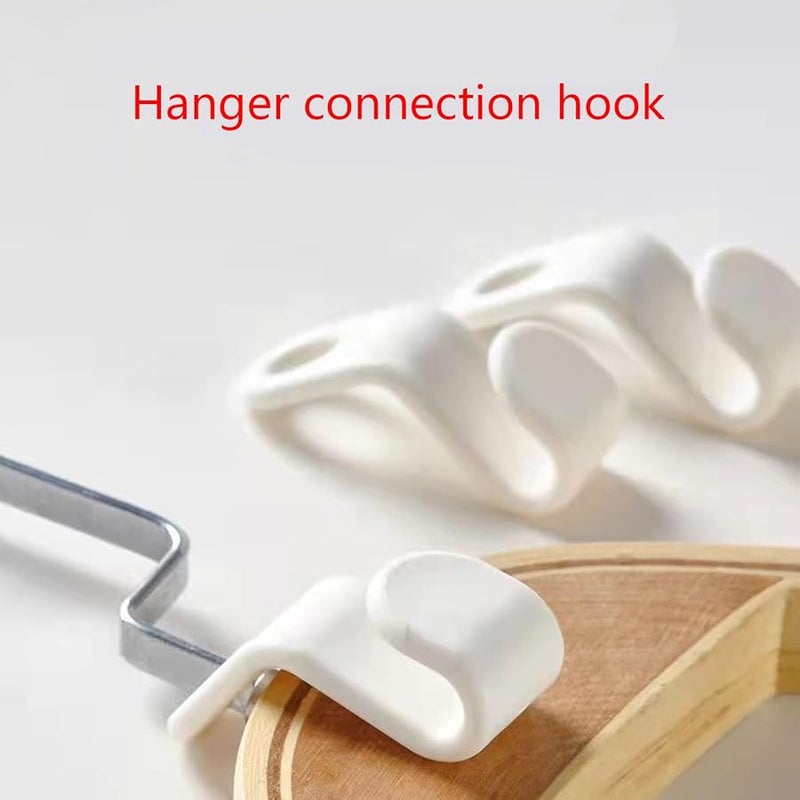 الخطافات البيضاء الممتدة للمعلقات 50 قطعة منظف خزانة موفر للمساحة للمنزل والحائط - Image 4