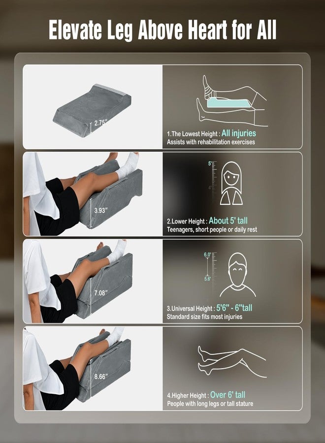 LightEase Adjustable Leg Pillow, Leg Elevation Pillows for After Surgery, Memory Foam Knee Hip Ankle Support for Pain Relief, Recovery, Blood Circulation, Swelling, Injury, Rest - Image 4