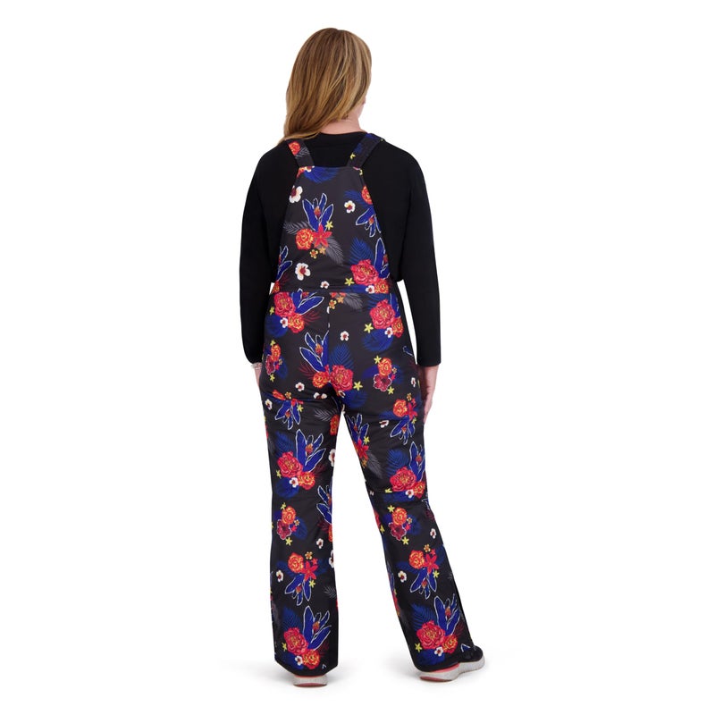 Arctic Quest Womens Ski Snow Bibs Pants Insulated Water Resistant Overalls Snowboarding Winter Waterproof Pants Women, Black Floral, X-Small - Image 3