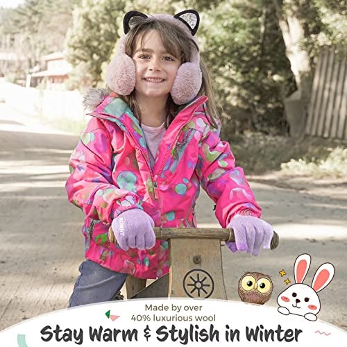 Rahhint Kids Winter Gloves for Boys Girls Children Toddler Thermal Wool Knit Gloves with Insulated Fleece Lining Keep Hand Warm Gift - Image 2