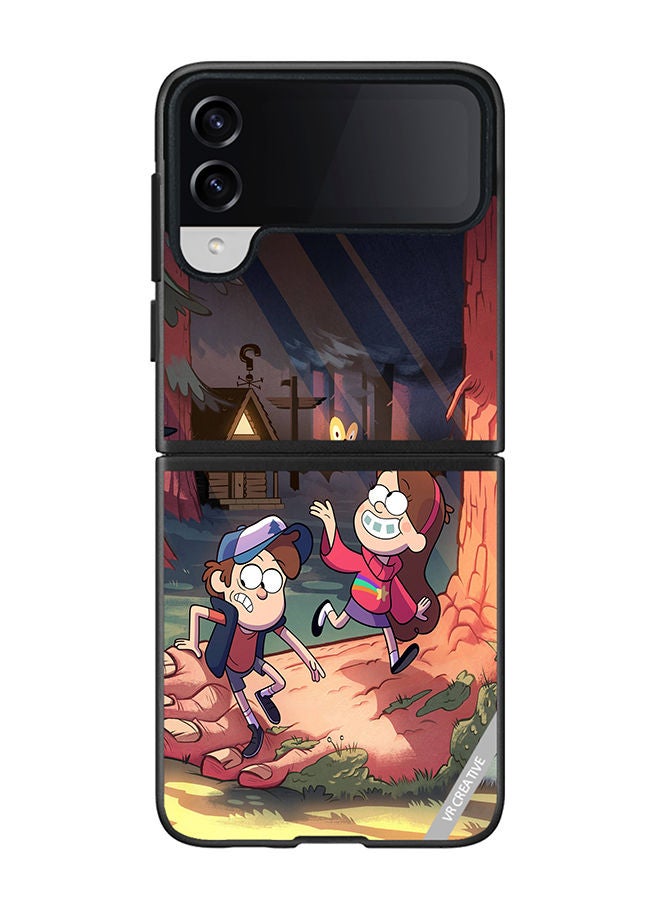 VR CREATIVE Protective Case Cover For Samsung Galaxy Z Flip4 Gravity Falls Design Multicolour - Image 1