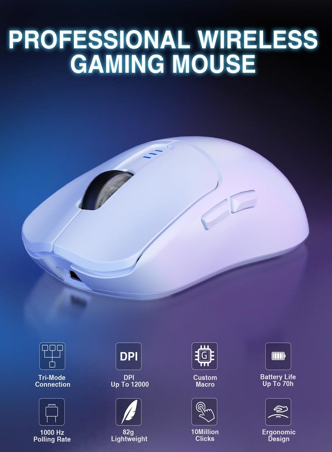AULA SC580 Wireless Gaming Mouse, Tri-Mode 2.4G/BT5.0/USB-C Gaming Mouse, 12000 DPI Rechargeable Wireless Mouse with 6 Programmable Buttons, Ergonomic Computer Mouse for Laptop/PC/Mac/Tablet - Image 2