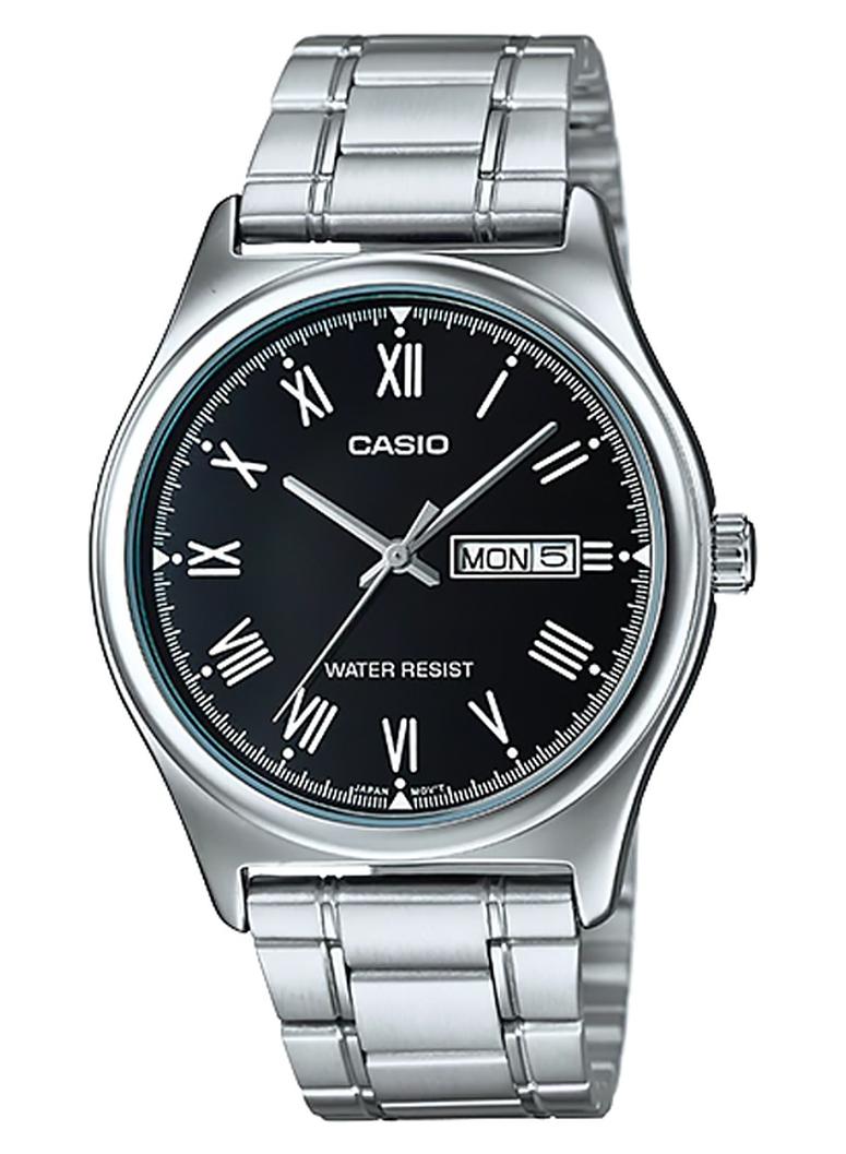 Men Stainless Steel Strap Analog Quartz Watch MTP-V006D-1BUDF - 42 mm - Silver