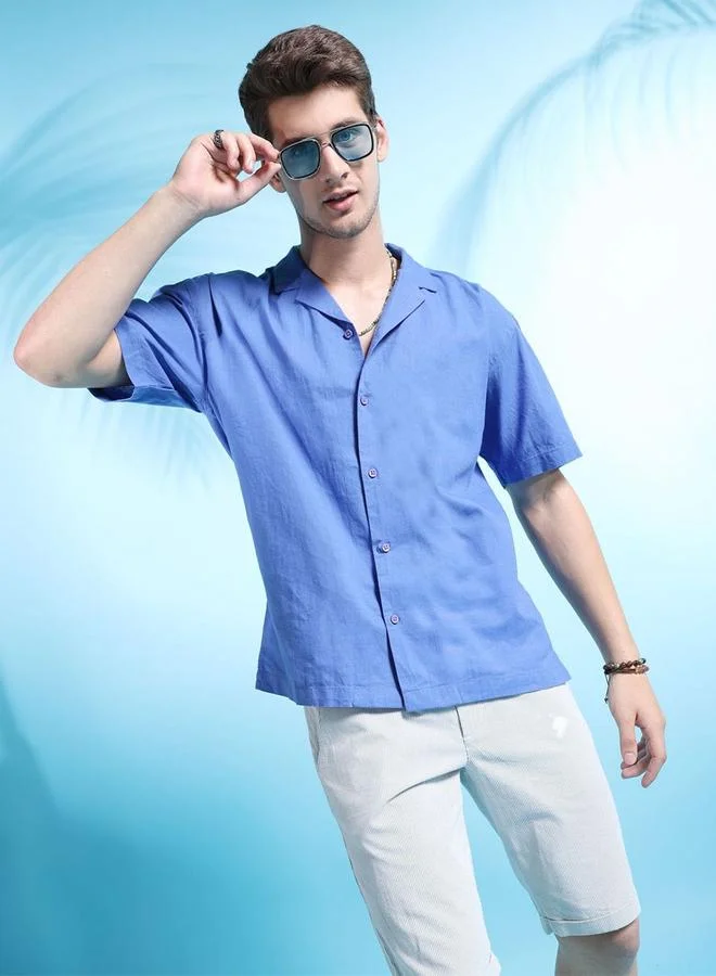 The Indian Garage Co The Indian Garage Co Men Purple Relaxed Fit Solid Shirt
