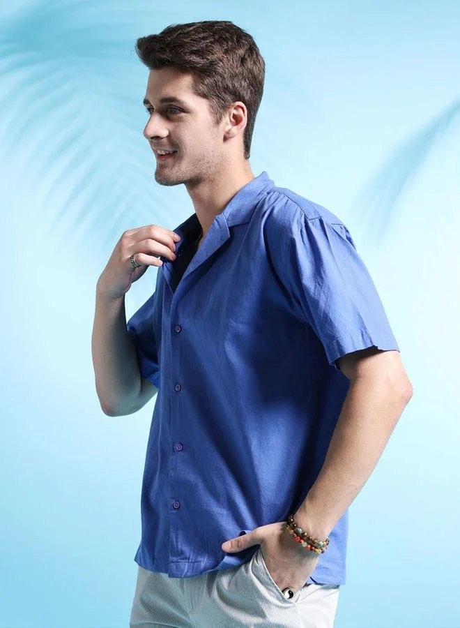 The Indian Garage Co The Indian Garage Co Men Purple Relaxed Fit Solid Shirt