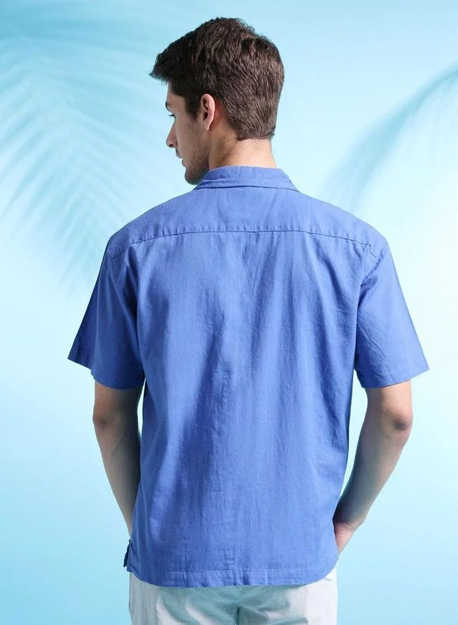 The Indian Garage Co The Indian Garage Co Men Purple Relaxed Fit Solid Shirt