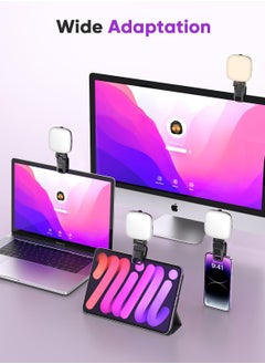 KASTWAVE LED Video Light, Selfie Light with Front & Back Phone Clip, Selfie Light for iPhone, with 3 Light Modes, Portable Light for TikTok, Makeup, Vlog, Selfie, Live Stream  - Image 3