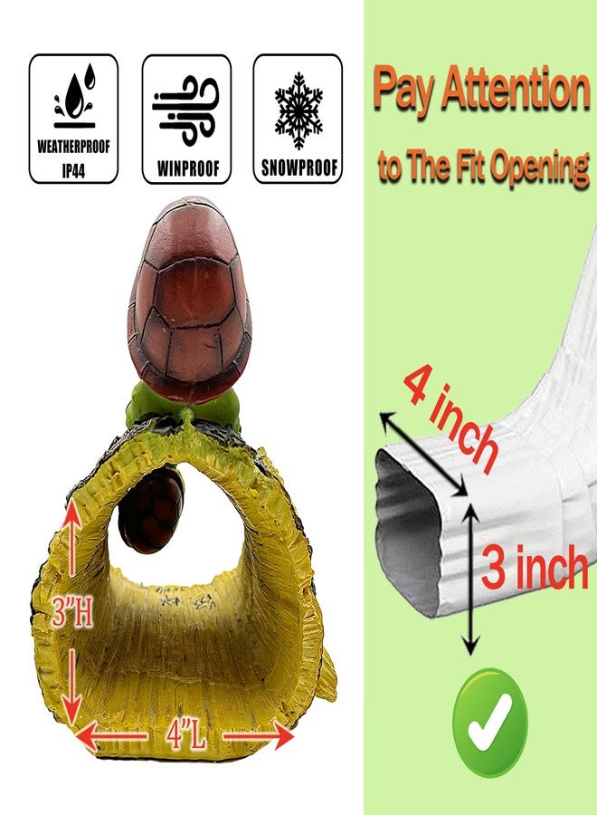 Teaeeno Turtle Gutter Downspout Extension Decoration,2.6"×3.6" Downspout Extender Diverter Splash Block Sculpture Outdoor Decor,Animal Resin Statue Ornaments, for Garden, Terrace, Lawn, Yard - Image 5