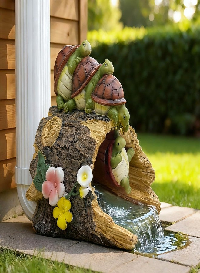 Teaeeno Turtle Gutter Downspout Extension Decoration,2.6"×3.6" Downspout Extender Diverter Splash Block Sculpture Outdoor Decor,Animal Resin Statue Ornaments, for Garden, Terrace, Lawn, Yard - Image 2