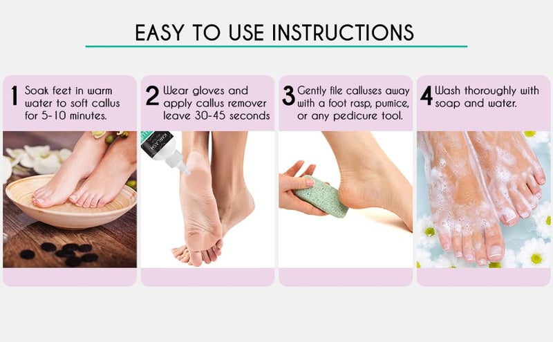 Karlash Callus Remover Gel for Feet and Foot Pumice Stone Scrubber Kit Remove Hard Skins Heels and Tough Callouses from feet Quickly and Effortless 4 oz (4 Ounce) - Image 4