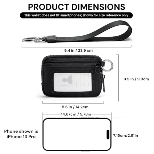 YDF The Iris Wallet for Women Mini Zip Card Case with Clear ID Window Zipper Coin Purse Lightweight Portable Keychain Wallet - Image 2