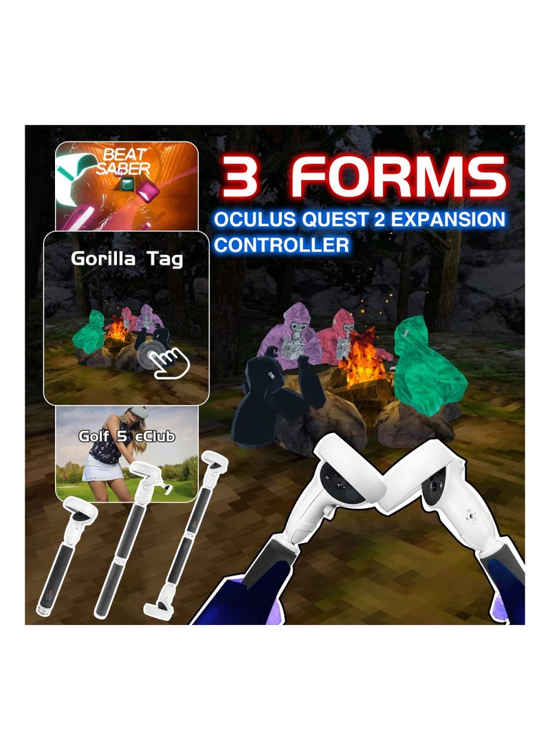 Hibloks Extension Grips for Oculus/META Quest 2 Accessories, 3 in 1 Handle Controllers, Accessory Beat Saber/Gorilla Tag Long Arms/Gamepad - Image 2
