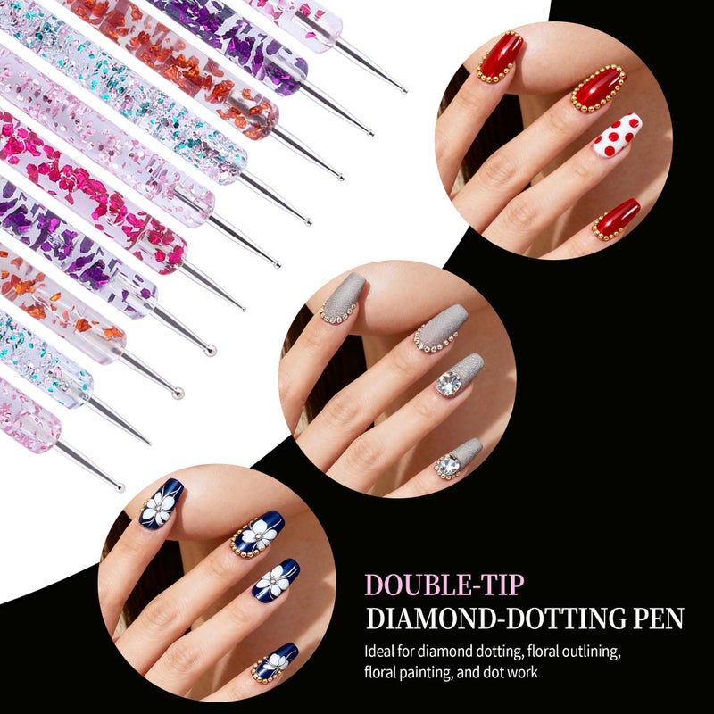 Artdone 34pcs Nail Art Brushes, Nail Art Tool Set, Dotting Tools, Dust Striping Brushes for Long Lines, Drawing Pen Kit For Gel Polish Design Supply - Image 3