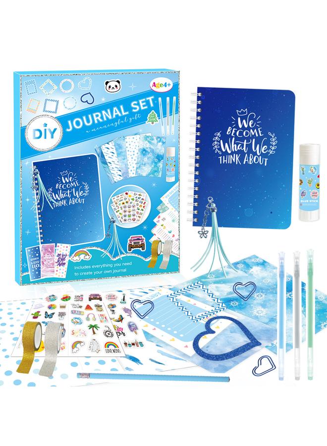 Bluejw DIY JOURNAL SET Blue Hand Account Diary Gift Box Scrapbook Sticker Children's Stationery Suit - Image 1