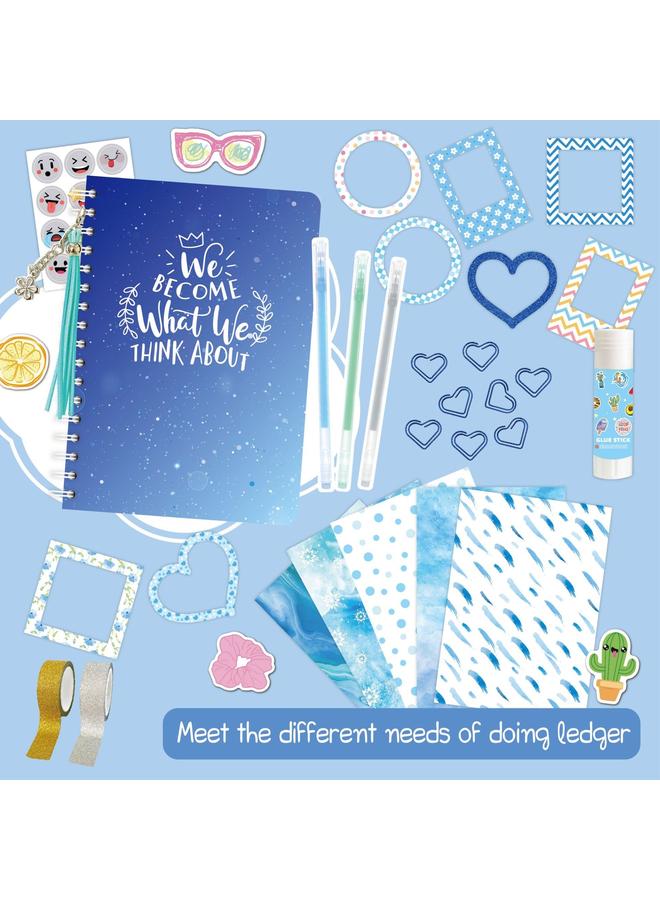 Bluejw DIY JOURNAL SET Blue Hand Account Diary Gift Box Scrapbook Sticker Children's Stationery Suit - Image 3