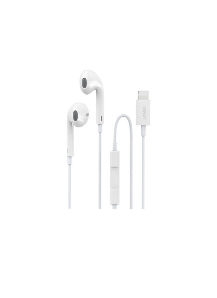 LANEX - LANEX LE03 LIGHTNING HD SOUND EARPHONE - WHITE - Image 1