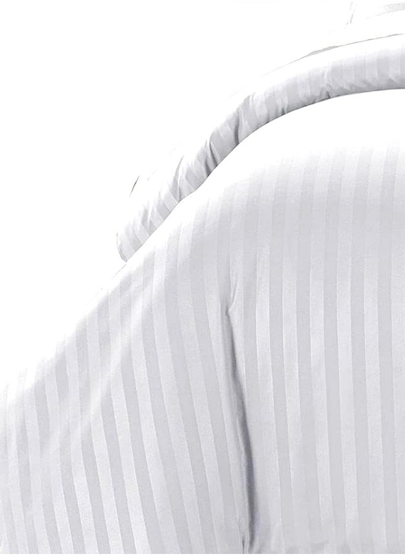 Amali  Pure Cotton Strip Sateen Bedding Set 6 Pcs Including Duvet Cover, Fitted Sheet, and 4 Pillow Covers – Best for King Size Beds for Home and Hotels  - Image 2
