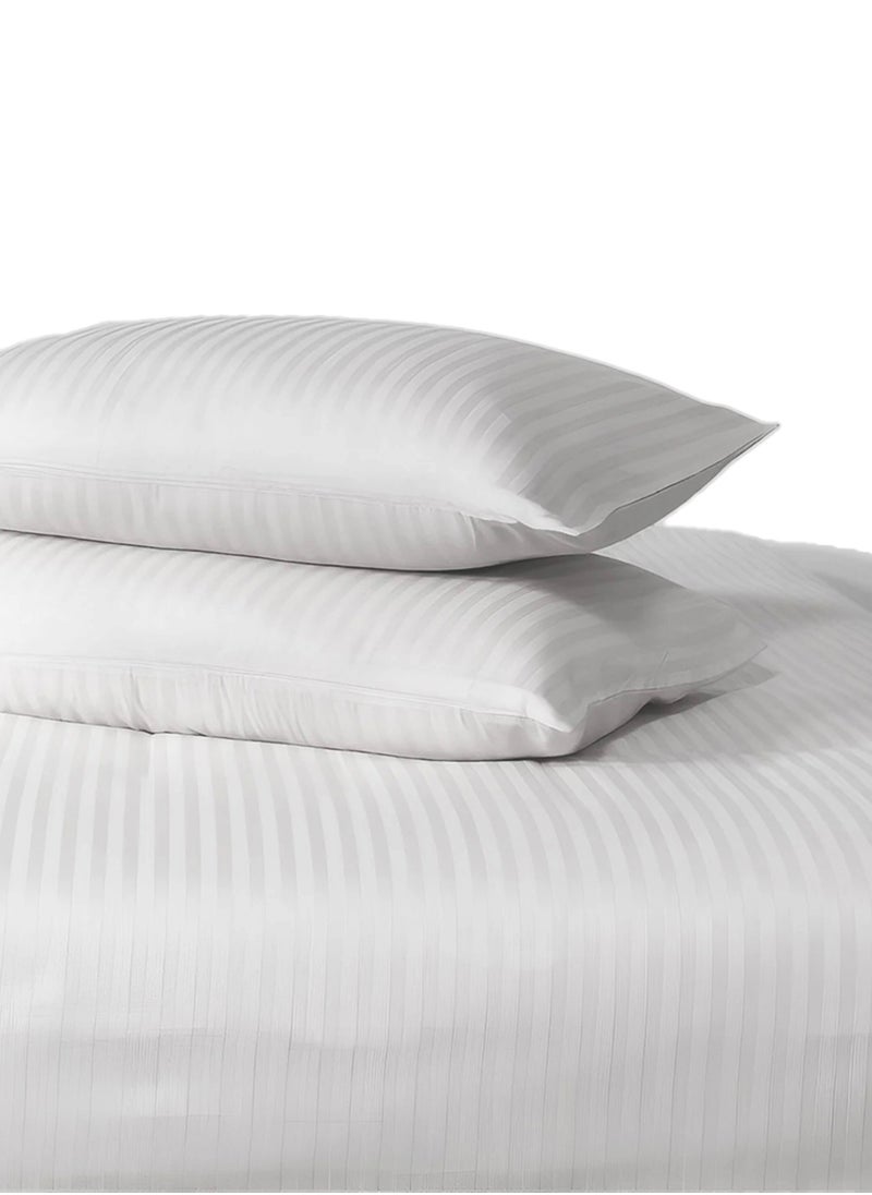 Amali  Pure Cotton Strip Sateen Bedding Set 6 Pcs Including Duvet Cover, Fitted Sheet, and 4 Pillow Covers – Best for King Size Beds for Home and Hotels  - Image 5