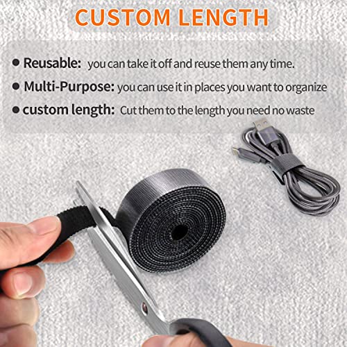 IFNOW Hook and Loop Tape 32FT Reusable Fastening Tape Cable Ties Double-Sided Hook-and-Loop Cable Management Tie (Blue, 0.8IN) - Image 2