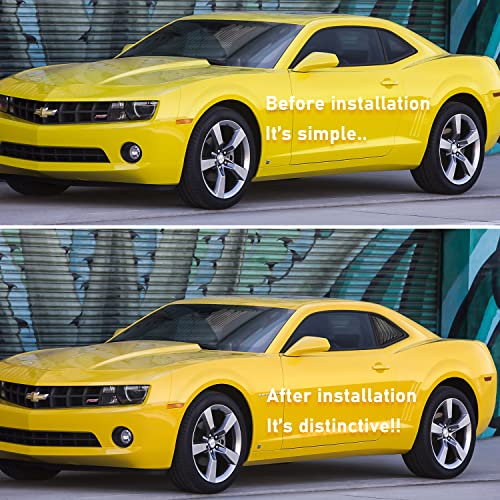 Camoo Side Window Louvers Matte Black Compatible with Chevrolet Chevy Camaro 2010 2011 2012 2013 2014 2015 Left Right 2PCS Windshield Sun Shade Cover Lambo Style - Image 4