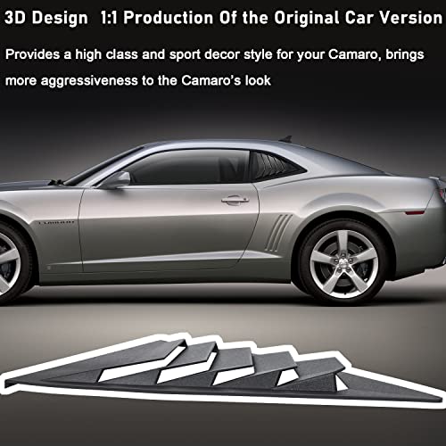 Camoo Side Window Louvers Matte Black Compatible with Chevrolet Chevy Camaro 2010 2011 2012 2013 2014 2015 Left Right 2PCS Windshield Sun Shade Cover Lambo Style - Image 3
