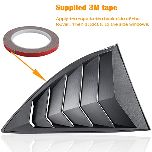 Camoo Side Window Louvers Matte Black Compatible with Chevrolet Chevy Camaro 2010 2011 2012 2013 2014 2015 Left Right 2PCS Windshield Sun Shade Cover Lambo Style - Image 5