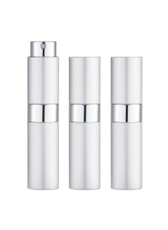LISAPACK LISAPACK 8ML Atomizer Perfume Spray Bottle for Travel (3 PCS) Empty Cologne Dispenser, Portable Sprayer (Silver) 