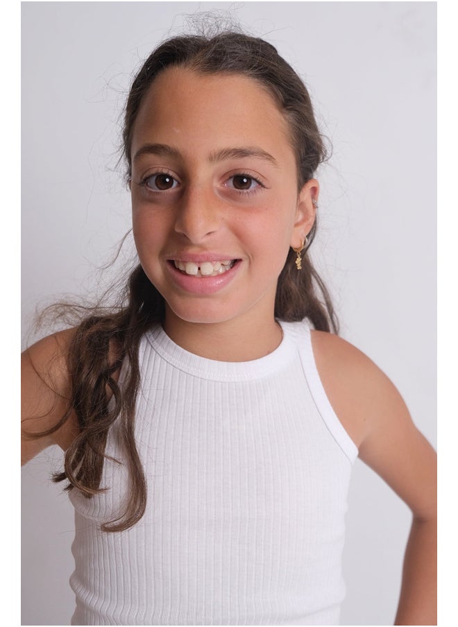 playmore - White Ribbed Tank Top - Image 1
