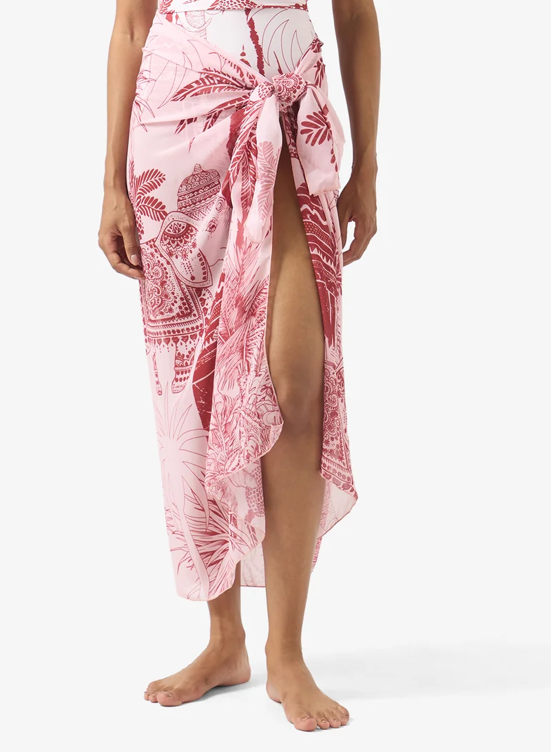 Ella  Printed Swimsuit With Beach Sarong for Women | Best Price UAE