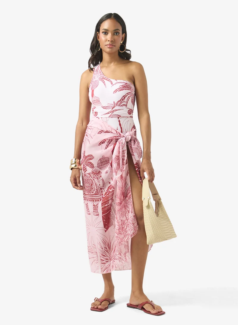Ella  Printed Swimsuit With Beach Sarong for Women | Best Price UAE