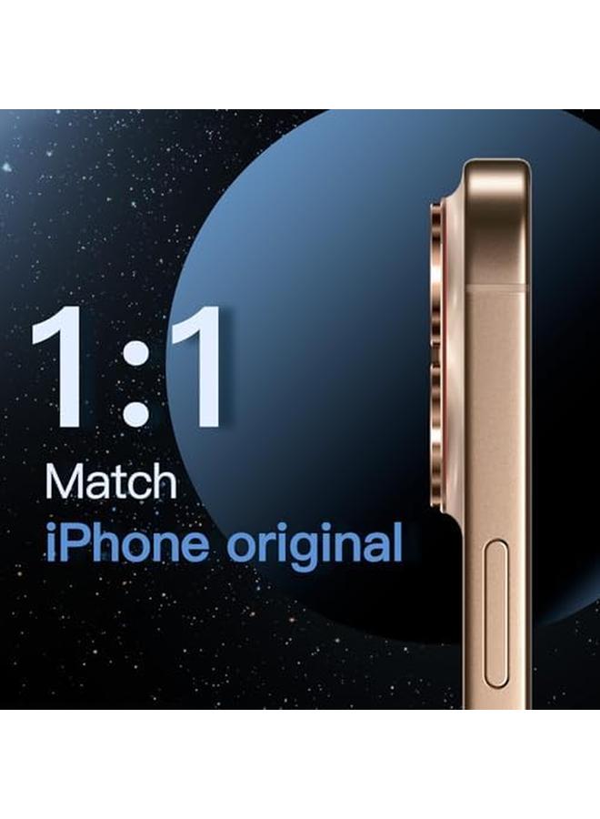 جي تيك واقي عدسة الكاميرا لهاتف آيفون 16 برو 6.3 بوصة وآيفون 16 برو ماكس 6.9 بوصة تغطية كاملة 9H غطاء حلقي من الزجاج المقوى بطبقة معدنية غير لامعة، عبوة واحدة من التيتانيوم الصحراوي - Image 5