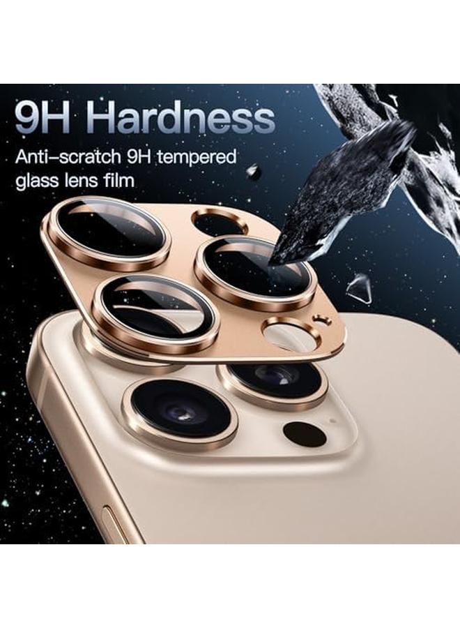 جي تيك واقي عدسة الكاميرا لهاتف آيفون 16 برو 6.3 بوصة وآيفون 16 برو ماكس 6.9 بوصة تغطية كاملة 9H غطاء حلقي من الزجاج المقوى بطبقة معدنية غير لامعة، عبوة واحدة من التيتانيوم الصحراوي - Image 4