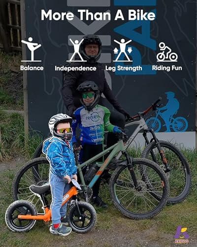 KRIDDO Toddler Balance Bike 2 Year Old Age 18 Months to 5 Years Old 12 Inch Push Bicycle with Customize Plate 3 Sets of Stickers Included Gift Bike for 23 Boys Girls Orange - Image 5