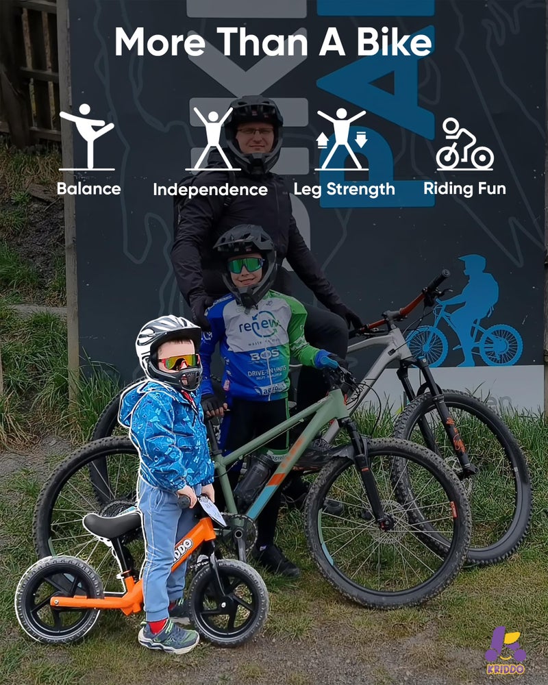 KRIDDO Toddler Balance Bike 2 Year Old Age 18 Months to 5 Years Old 12 Inch Push Bicycle with Customize Plate 3 Sets of Stickers Included Gift Bike for 23 Boys Girls Orange - Image 3