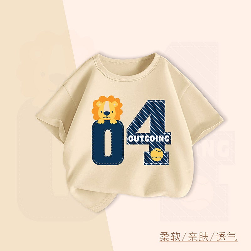 Children'S Clothing Boys Summer Short-Sleeved T-Shirt Summer Thin Medium And Large Kidsren'S Boys Summer Pure Cotton Tops T - Image 5