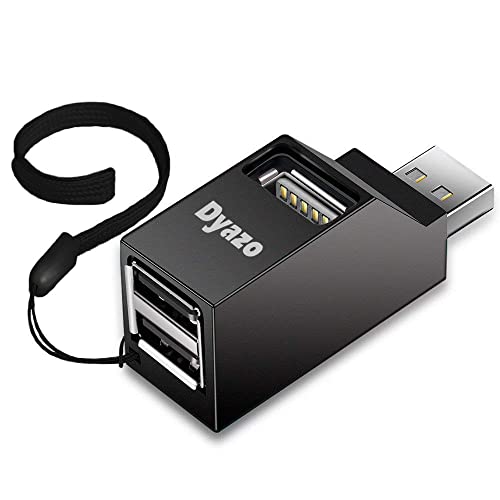 Dyazo 3-Port USB Data Hub High Speed Splitter Plug/Box/Adapter Expansion, Small, Compact, Universal Data Transfer, Wide Compatibility: Windows, Mac OS (Black) - Image 1