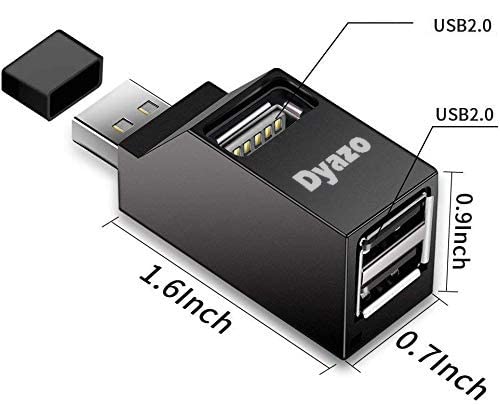 Dyazo 3-Port USB Data Hub High Speed Splitter Plug/Box/Adapter Expansion, Small, Compact, Universal Data Transfer, Wide Compatibility: Windows, Mac OS (Black) - Image 2