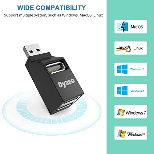 Dyazo 3-Port USB Data Hub High Speed Splitter Plug/Box/Adapter Expansion, Small, Compact, Universal Data Transfer, Wide Compatibility: Windows, Mac OS (Black) - Image 4