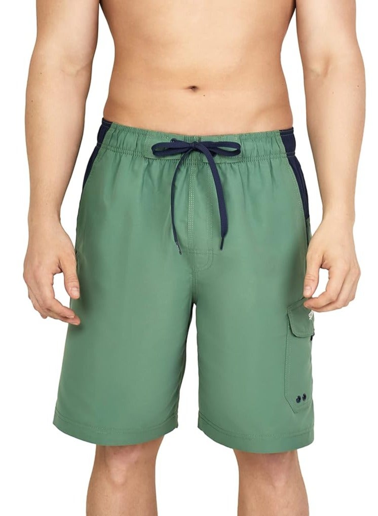 Speedo Men's Marina Sport Volley Swim Shorts, Knee-Length, Green – M