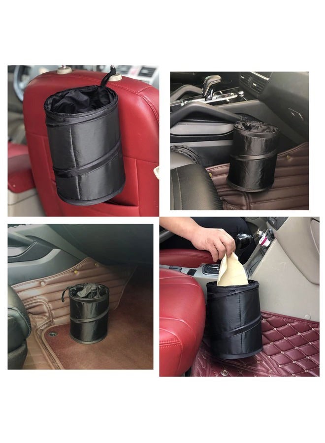 Ecloud Shop ® 2 PCS Portable Foldable Car Trash Can Universal Foldable Car Waste Paper Bin Hanging Storage Box Travel Bag - Image 3