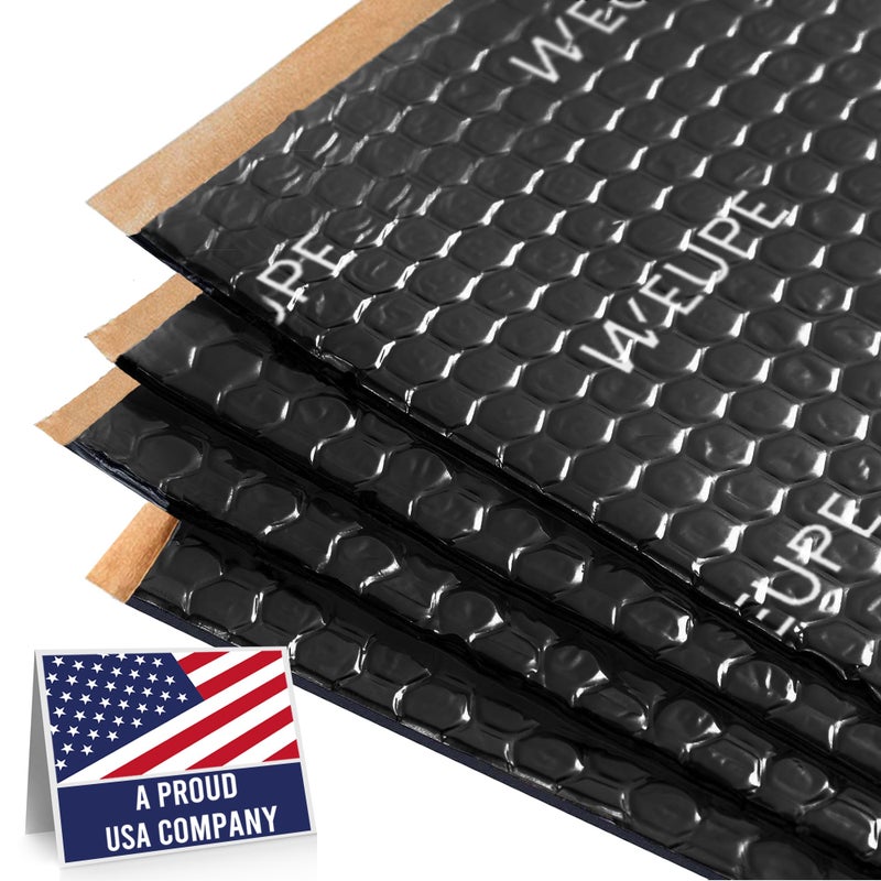WEUPE Sound Deadening Mat for Cars, 50 mil 5 sqft, Butyl Automotive Sound Deadener, Noise Insulation Dampening Material for Car Trunk, Speaker, Door, Floor and Ceiling, Black - Image 1