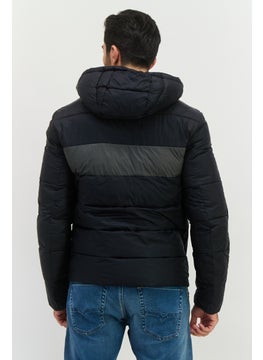 HUGO BOSS Men Hooded Logo Puffer Jacket, Black  - Image 3