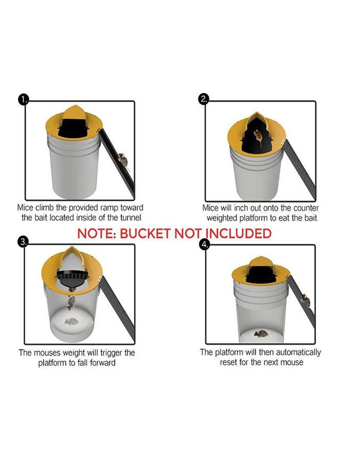 NIBEMINENT Bucket Lid Mouse Rat with Ladder Flip Slide Yellow/Black  - Image 2